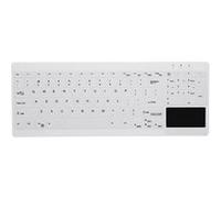 CHERRY Hygiene Compact Ultraflat Touchpad Keyboard with NumPad Fully Sealed Watertight USB White (FR)