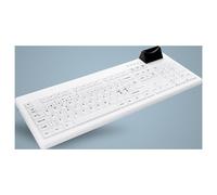 Active Key SmartKey AK-C8200F - Clavier - hygiène, avec lecteur de carte à puce intégré - USB - QWERTY - R.-U. - blanc et noir