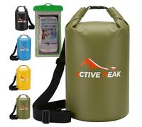 Active Peak® Sac Étanche à Fermeture Dry-Bag Roll-Top 2L/5L/10L/20L - Ultra-Résistant avec Bandoulière, Idéal pour Plage, Bateau & Paddle + Housse Téléphone Étanche (Vert, 2 litres)
