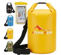 Active Peak® Sac Étanche à Fermeture Dry-Bag Roll-Top 2L/5L/10L/20L - Ultra-Résistant avec Bandoulière, Idéal pour Plage, Bateau & Paddle + Housse Téléphone Étanche (Jaune, 2 litres)