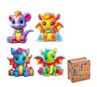 ACTIVE PUZZLES - Puzzles Dragons et Dinosaures | Adultes et Enfants | Puzzles en Bois, Découpés au Laser, Durables et Écologiques, Finition Premium (Dragons Nouvel an)