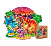 ACTIVE PUZZLES - Puzzles Dragons et Dinosaures | Adultes et Enfants | Puzzles en Bois, Découpés au Laser, Durables et Écologiques, Finition Premium (Dinosaures Triceratops)