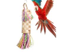 Active Shredder - Natural Palm Layout, Bird Foraging Hardware, Aesthetic Cage Component, Entertains Parakeets Efficiently, Pet Supply Class, Green Hanging Gear for Small Parrot Shredding