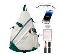 Active Sling Bag - Sac de poitrine pour femme pour le fitness | Nylon élégant avec grande capacité, style sportif, camping, randonnée, voyage, intérieur extérieur usage quotidien, Vert, Reportez-vous