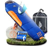 ACTIVE SPARK StarNap Sac de couchage - Plus jamais froid aux pieds grâce au sac chauffe-poche - 3 saisons - Sac de couchage de camping - Coupe-vent, imperméable et respirant - Sac de couchage d'été