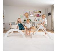 Active Tots - Ensemble Pikler 3 en 1 en Bois pour Tout-Petits avec Arche Triangulaire et Toboggan d'intérieur Montessori Play Gym pour Coordination de l'équilibre et Jeu Actif à partir de 18 Mois