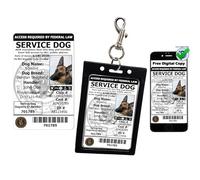 ActiveDogs Carte d'identité avec photo pour chien d'assistance - Badge pour chien d'assistance conforme à la norme ADA et TSA avec support à clipser - Inscription et copie numérique gratuites