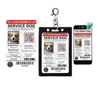 ActiveDogs Carte d'identité avec photo pour chien d'assistance - Badge pour chien d'assistance conforme à la norme ADA et TSA avec code QR et porte-clip - Inscription et copie numérique gratuites