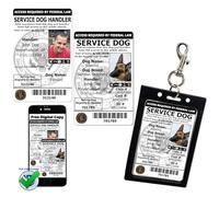 ActiveDogs Carte d'identité pour chien d'assistance et porte-carte d'identité à clipser avec enregistrement et copie numérique pour téléphone portable - Conforme à la norme ADA et TSA (2 cartes