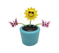 Activée par La Lumière du Soleil - Figurine Pivotante À Pétales Animés, Animal Mobile sans Fil avec Plastique Robuste Résistant À La Décoloration, Accessoire De Tableau De Bord À Mouvement Cons