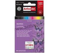 ActiveJet ABB-1100NX - Pack de 4 - taille XL - jaune, cyan, magenta - compatible - cartouche d'encre (alternative pour : Brother LC1100BK, Brother LC1100C, Brother LC1100M, Brother LC1100Y, Brother LC