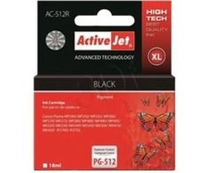 ActiveJet AC-512R Premium version - 20 ml - haute capacité - noir - compatible - remanufacturé - cartouche d'encre (alternative pour : Canon PG-512) - pour Canon PIXMA MP230, MP252, MP270, MP280, MP28
