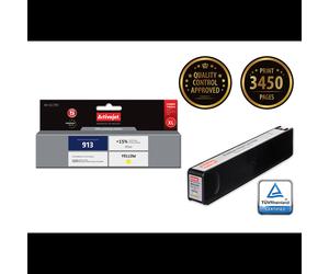 Activejet AH-913YR Cartouche d'Encre Jaune Compatible XL (45ml) - Encre à Colorant, Remplacement HP 913 F6T79AE, HP PageWide, avec Chip