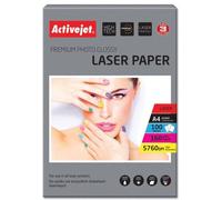 Activejet Ap4-160g100l Papier Photo Brillant (160?G/M?, A4, 100?X), Papier Photo, Blanc