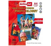 Activejet Ap4-180g20 Papier Photo Brillant (180?G/M?, A4, 20?X), Papier Photo, Blanc
