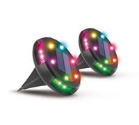 Activejet Jeu de 2 lampes solaires led rgb activejet larix
