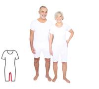 ActivePro Grenouillère zip aux jambes - Grenouillère unisexe à manches courtes - Couleur blanc - Taille XXL - 1 pièce