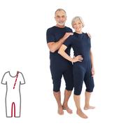 ActivePro Slim Grenouillère Courte Zip au dos et jambes - Grenouillère unisexe - Couleur bleu - Taille XL - 1 pièce