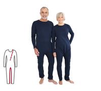 ActivePro Slim Grenouillère Zip au dos et jambes - Grenouillère unisexe longue - Couleur bleu - Taille S - 1 pièce