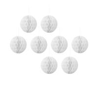 Activesale Lot de 8 boules en nid d'abeille de 7,6 cm à suspendre pour mariage, fête d'anniversaire, Noël (blanc)