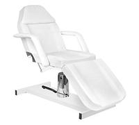 Activeshop Basic 210 Chaise longue hydraulique en cuir synthétique de qualité supérieure Blanc Charge maximale 150 kg