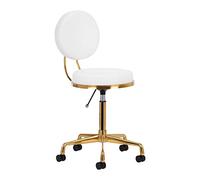 ACTIVESHOP H5 Tabouret de maquillage à roulettes Doré/blanc