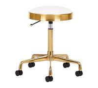 ACTIVESHOP H7 Tabouret de coiffeur à roulettes Doré/blanc