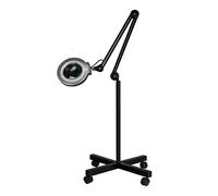 Activeshop S4 Lampe Loupe de Travail Cosmétique + Trépied pour Salon de Beauté, Coiffure, Studio de Tatouage - Noir