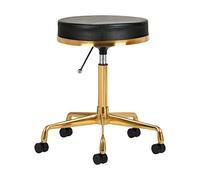 ACTIVESHOP Tabouret cosmétique - Tabouret pivotant en métal et cuir synthétique - Hauteur 47-60 cm - Largeur 33 cm - Tabouret de travail - Tabouret de coiffeur classique - Tufted
