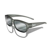 ActiveSol Lunettes de soleil à enfiler MINOS pour petites lunettes | Hommes | polarisées, effet lotus, gris, blanc miroir, one size
