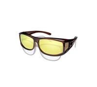 ActiveSol Lunettes de soleil classiques polarisées pour homme avec fenêtre latérale, Marron brillant, Überzieh-Sonnenbrille