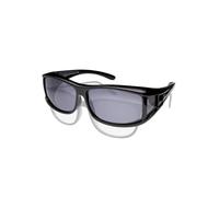 ActiveSol Lunettes de soleil classiques polarisées pour homme avec fenêtre latérale, noir brillant, Überzieh-Sonnenbrille