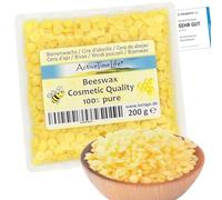 ActiveTimeLife® Cire d'abeille Jaune 200 g | Naturelle | idéale pour Les Cosmétiques Bougies Crèmes Pommades Savons Toiles cirés - Sachet de recharge