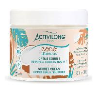 ACTIVILONG - Crème Sorbet Coco D'Amour - Sans Rinçage - Cheveux Secs Et Texturés - Nourrit Et Définit Les Boucles - 98% D'Ingrédient Naturels - Made In France - 300ml