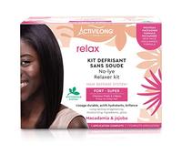ACTIVILONG - Kit Défrisant Sans Soude Relax - Fort - Lissage Durable - Cheveux Fins À Normaux - Nourrit, Défrise Et Apporte De La Brillance - Macadamia Et Jojoba - Sans Soude - Made In France