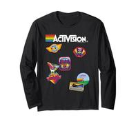 Activision Retro Patches Collage with Logo Video Game Manche Longue