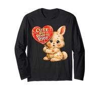 Activiste rétro Bunny Heart, Mignonne mais prête à Faire des émeutes Manche Longue