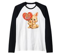 Activiste rétro Bunny Heart, Mignonne mais prête à Faire des émeutes Manche Raglan