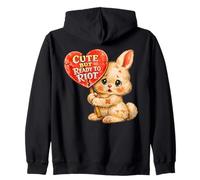 Activiste rétro Bunny Heart, Mignonne mais prête à Faire des émeutes Sweat à Capuche