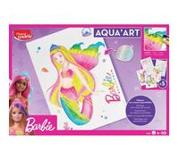 Maped Creativ – Aqua'Art Barbie crayons aquarellables + pinceau à eau, 5 affiches A4 métallisées, dès 7 ans