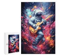Activité Décorative - Astronaut Playing Guitar in Space -13, Puzzle À Exposer, 1000 PCS - pour Les Passionnés Qui Aiment Les Détails