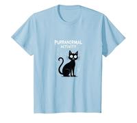 Activité Purranormal : Chat Effrayant Halloween T-Shirt, Enfant, Bleu Céleste, 6 Ans