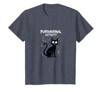 Activité Purranormal : Chat Effrayant Halloween T-Shirt, Enfant, Bleu Chiné, 6 Ans