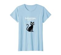 Activité Purranormal : Chat Effrayant Halloween T-Shirt, Femme, Bleu Céleste, S