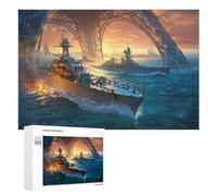 Activité sans Écran - Battle of Paris Naval Clash Under The Eiffel Tower, Puzzle-Image en Bois, 1000 PCS - À Assembler, Encadrer Et Exposer