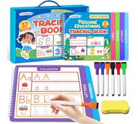 Activités d'apprentissage préscolaire - Livres de pratique d'écriture et de traçage pour enfants de 3 à 5 ans, livre Montessori Busy Book, livres d'exercices ABC lettres et chiffres, cadeau éducatif