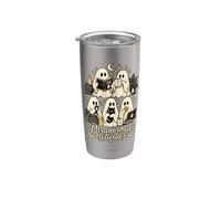 Activités paranormales Fantômes mignons Humour effrayant Gobelet isotherme en acier inoxydable double paroi