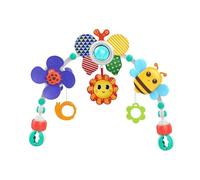 Activity Arch Toys - Honeybee Stroll Stroller | Foldable Toy Crib Mobile For Bassinet Boys Girls, Adjustable Travel Pram Car Seat Bar Sensory Hanging Rattle Developmental Musical Teether Set
