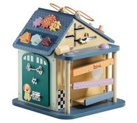 Activity House 12 en 1 en bois - Cube de motricité Montessori & Busy Board à partir de 18 mois - Jouet éducatif pour favoriser la motricité fine, la concentration et la coordination œil-main - Centre