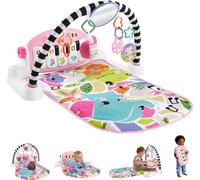 Activity Mat Glow and Grow Kick & Play Piano Gym, Portable Musical Toy with Smart Stages Learning, Ages 0+ Months, Pink